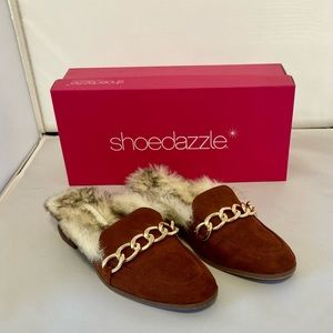 Shoedazzle Faux Fur Mules